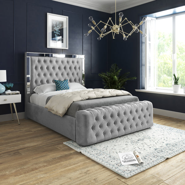 MIRROR BED FRAME WITH MATTRESS & STORAGE OPTION