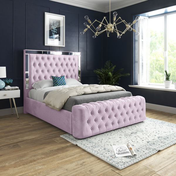 MIRROR BED FRAME WITH MATTRESS & STORAGE OPTION