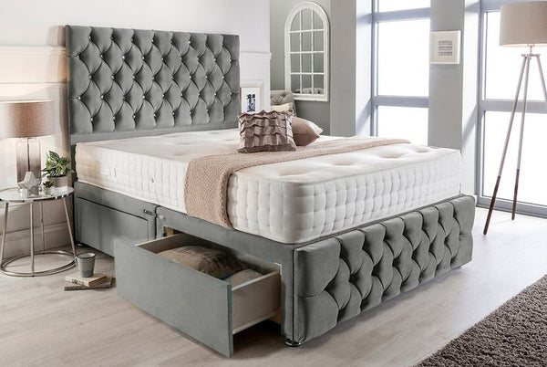 DIVAN BED FRAME WITH MATTRESS & STOARGE OPTION
