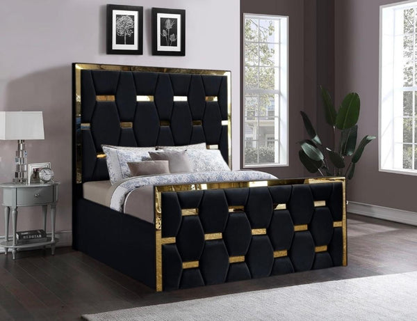 GOLDEN STRIP BED FRAME WITH MATTRESS & STORAGE OPTION