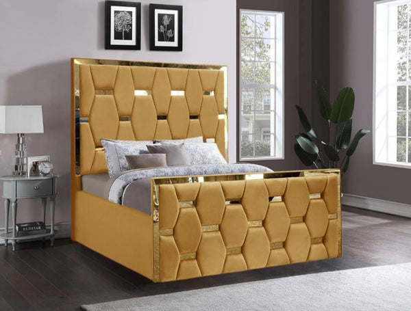 GOLDEN STRIP BED FRAME WITH MATTRESS & STORAGE OPTION