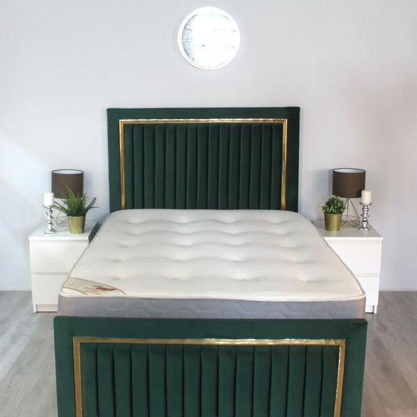 GOLDEN STRIP BED FRAME WITH MATTRESS & STORAGE OPTION